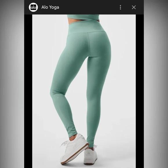 Alo Yoga Airbrush 7/8 High-Waist Leggings Botanical Green Size Medium NWOT - Picture 2 of 8